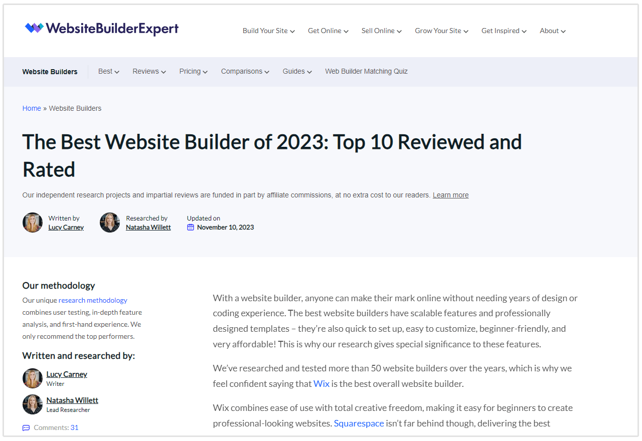 website builder expert gids